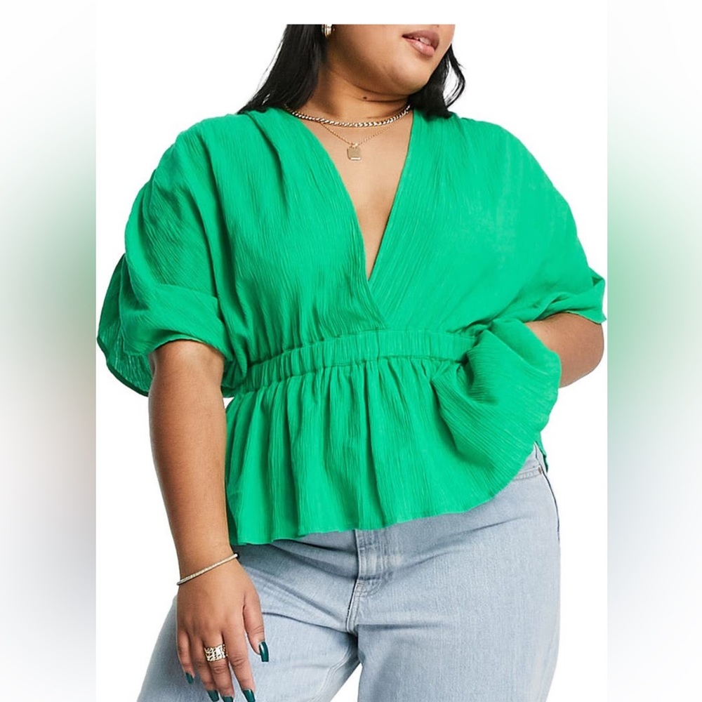 ASOS green linen top